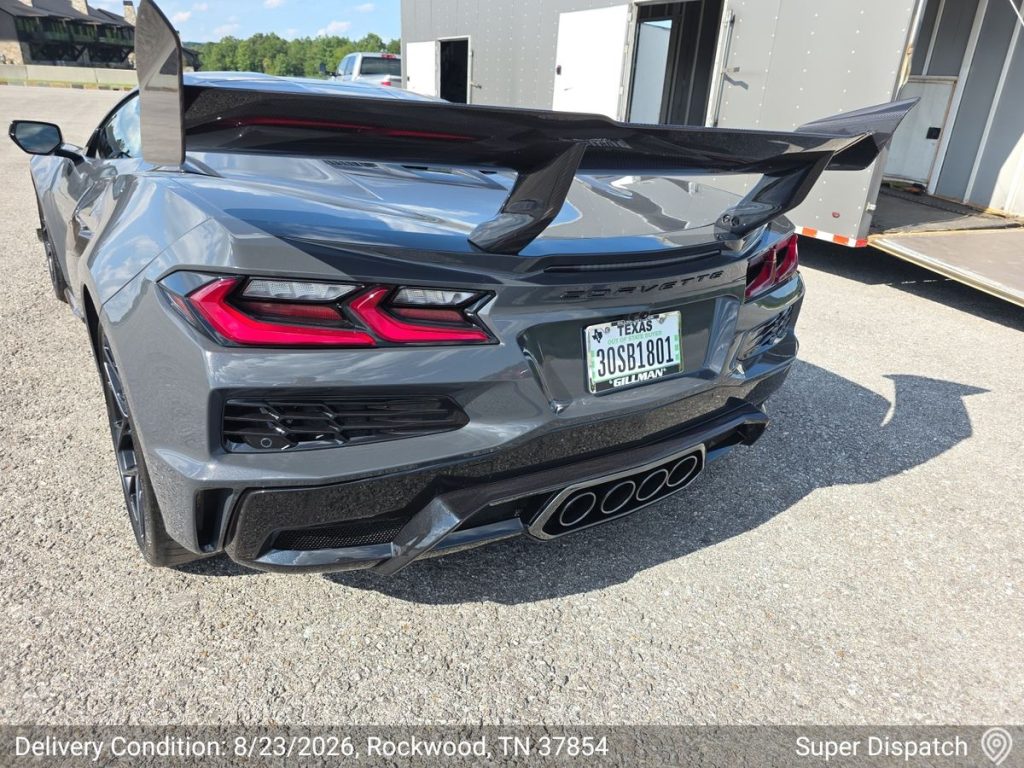 2027 Corvette ZR1X during enclosed trailer delivery at Flatrock Motorclub
