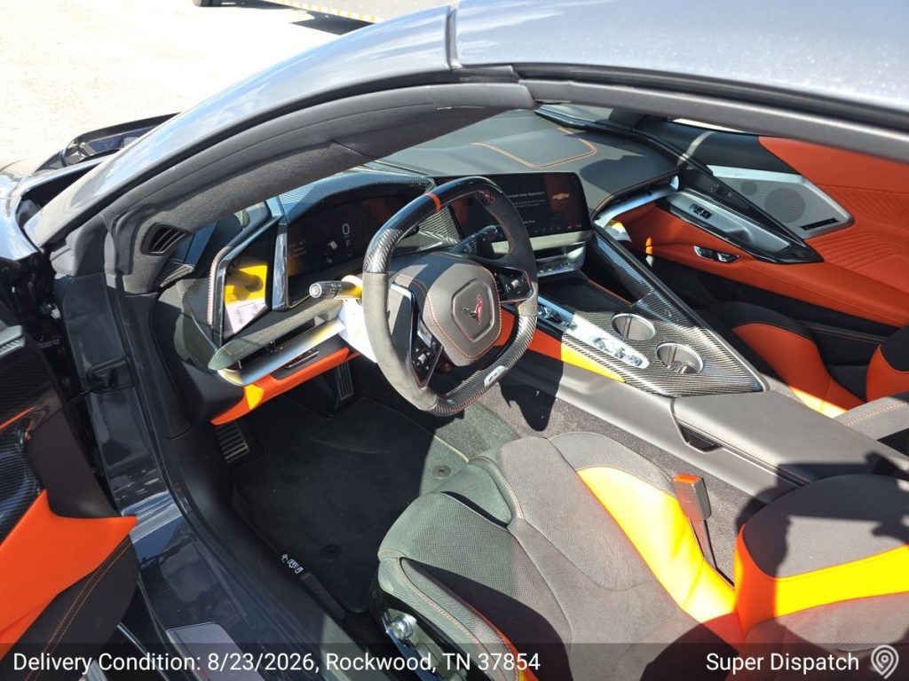 Interior of 2027 Corvette ZR1X after delivery to Flatrock Motorclub
