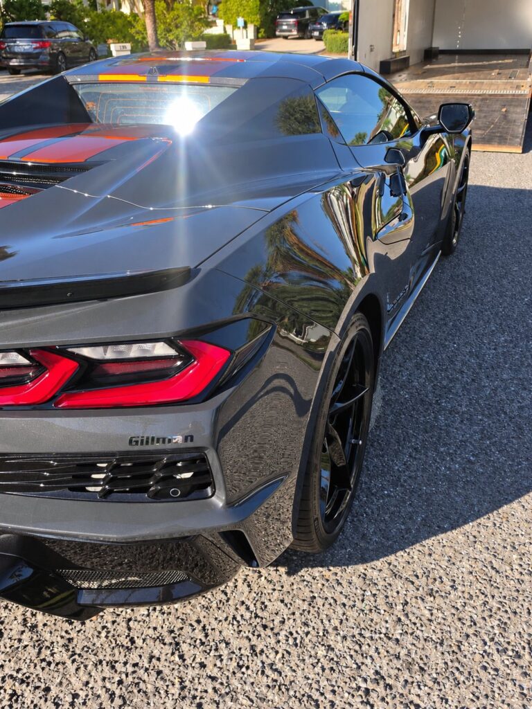 2027 Corvette Grand Sport with private enclosed car hauler in Destin, Florida